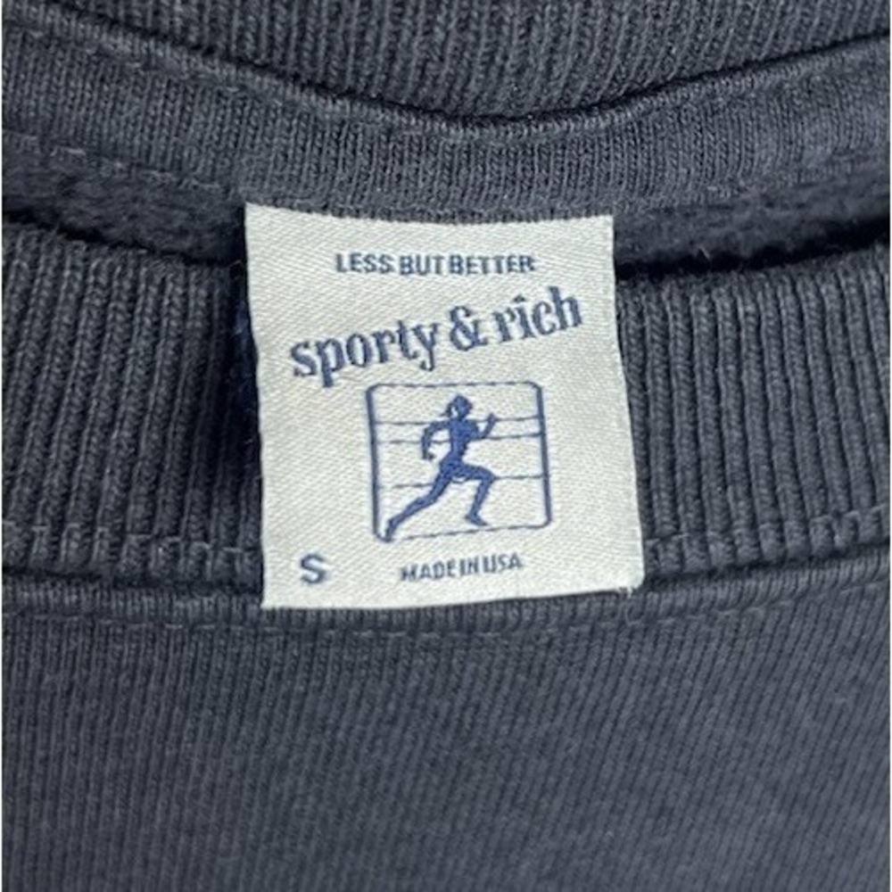 Sporty & Rich S.R. Sport Sweatshirt Health Wellness Club New York USA Black S - Picture 5 of 6
